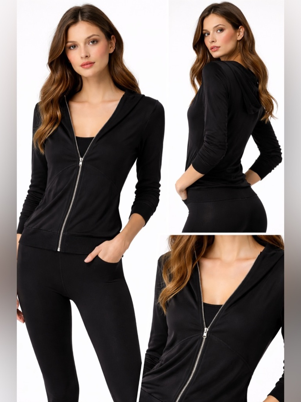 Diesel Vintage Black Full-Zip V-Neck Cardigan Sweater - Ribbed Trim XS